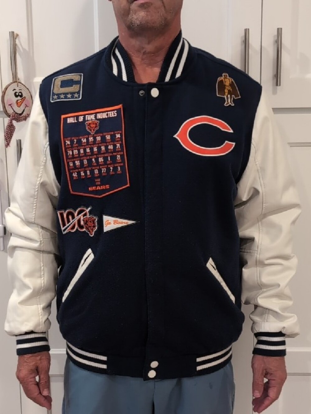NFL Team Apparel Men's Navy Bomber Jacket